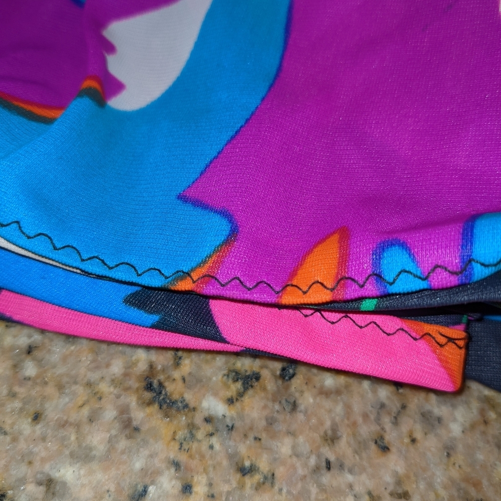 VTG 70's Psychedelic Dress Floor-length Long Sleeved Bright Florals Pucci Style - Picture 10 of 16